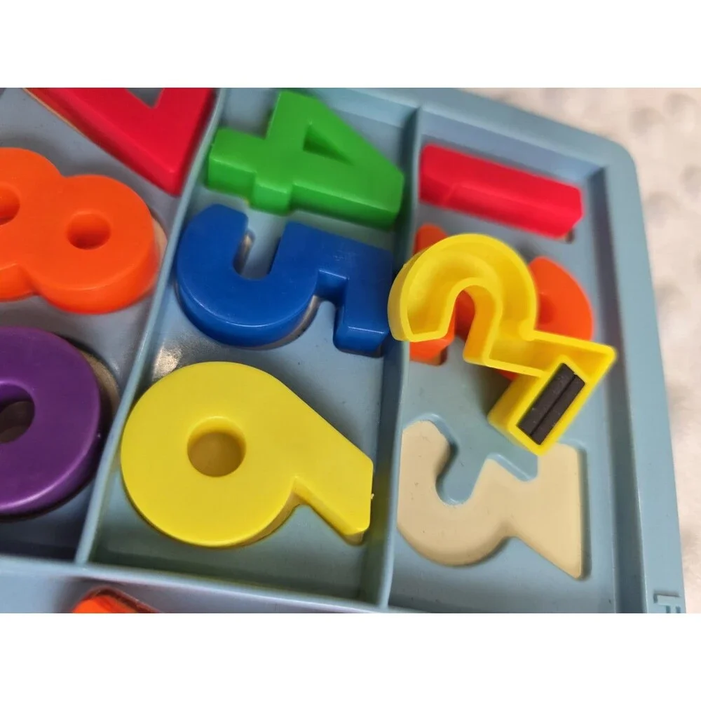 Vintage Fisher-Price Magnetic Alphabet Letters Numbers Set Hong Kong School Tray